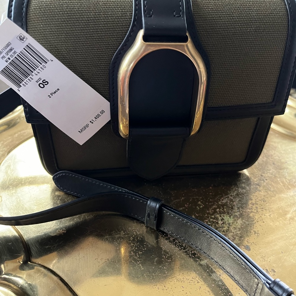 Ralph Lauren designer collection Camera Bag Shoulder Purse has a numbered card